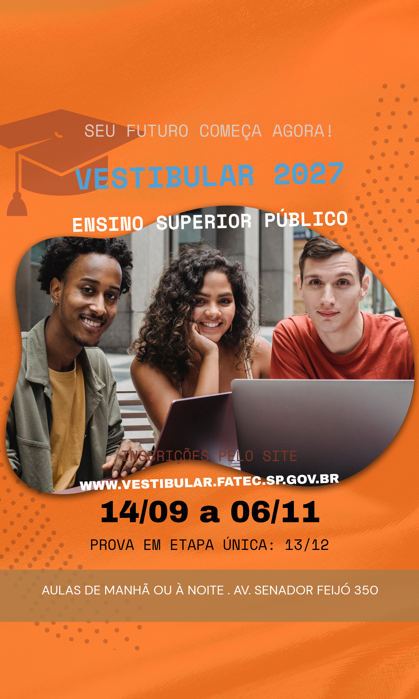 Estão abertas as inscrições para o Vestibular 01.2